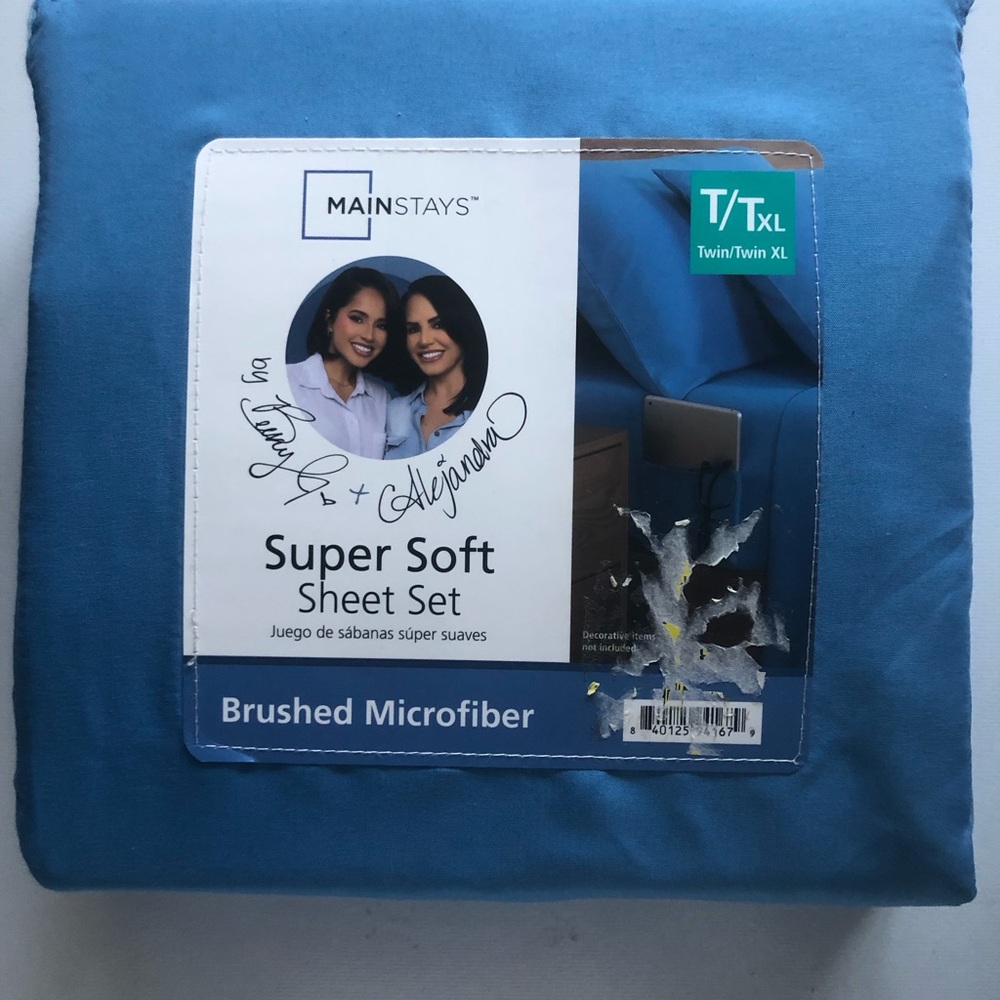Mainstays Brushed Microfiber Sheet Set - Blue
